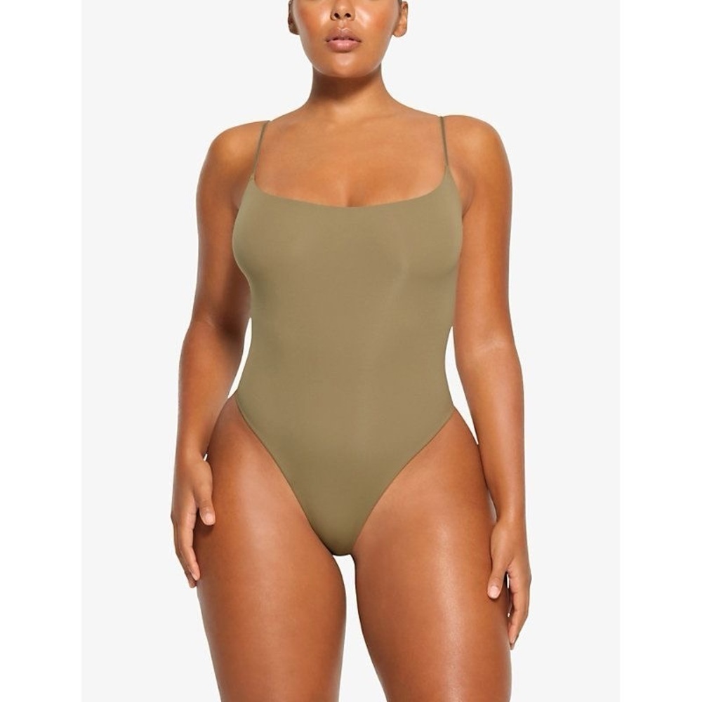 SKIMS Olive Green Fits Everybody Stretch-Woven Bodysuit Women’s Size 3X